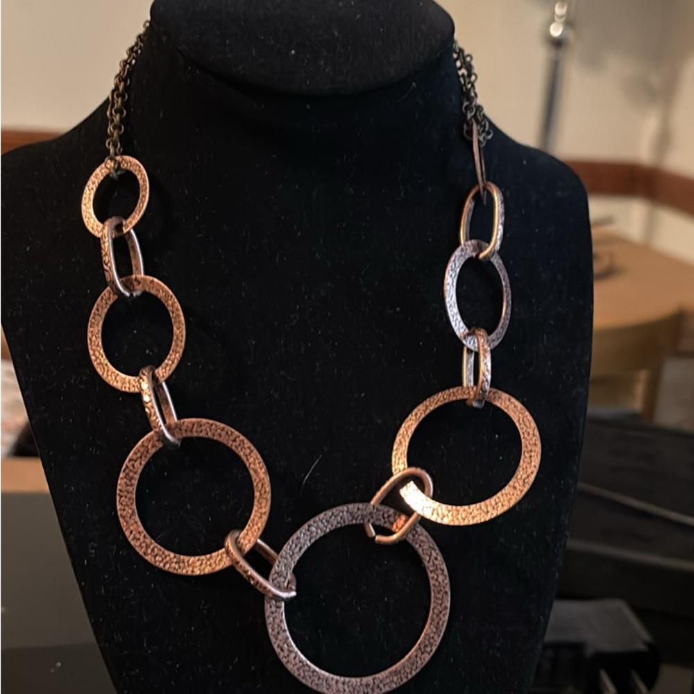 Chunky Copper Circle Necklace